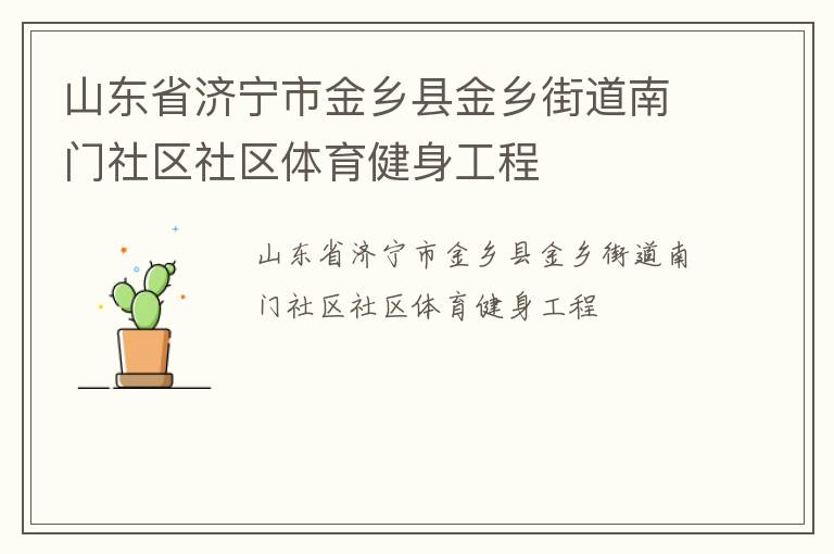 山东省济宁市金乡县金乡街道南门社区社区体育健身工程