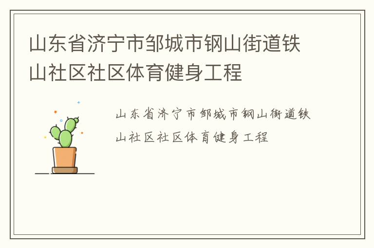山东省济宁市邹城市钢山街道铁山社区社区体育健身工程