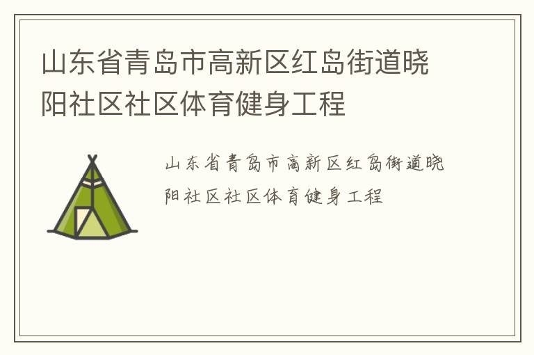 山东省青岛市高新区红岛街道晓阳社区社区体育健身工程