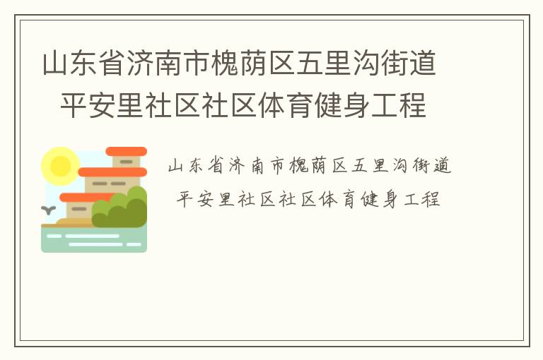 山东省济南市槐荫区五里沟街道  平安里社区社区体育健身工程