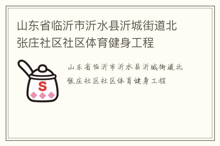 山东省临沂市沂水县沂城街道北张庄社区社区体育健身工程