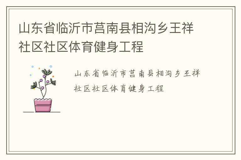 山东省临沂市莒南县相沟乡王祥社区社区体育健身工程