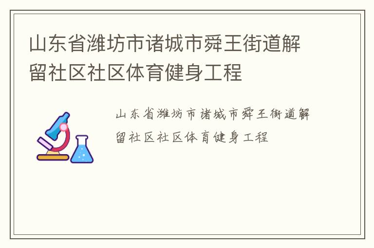 山东省潍坊市诸城市舜王街道解留社区社区体育健身工程