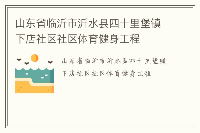 山东省临沂市沂水县四十里堡镇下店社区社区体育健身工程