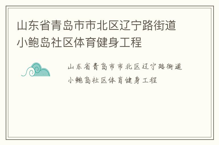 山东省青岛市市北区辽宁路街道小鲍岛社区体育健身工程