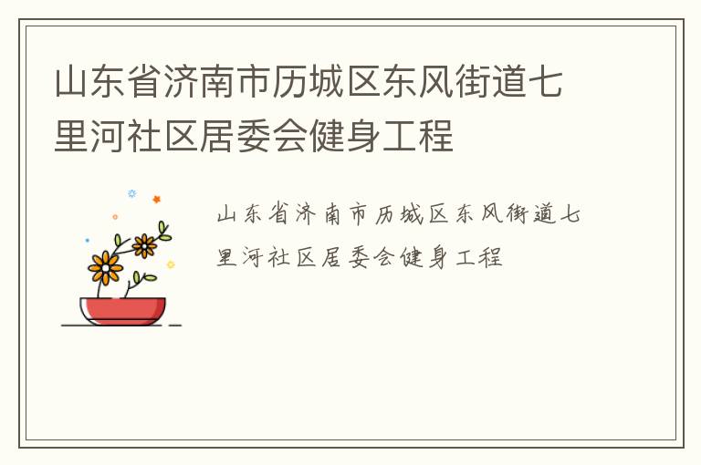 山东省济南市历城区东风街道七里河社区居委会健身工程