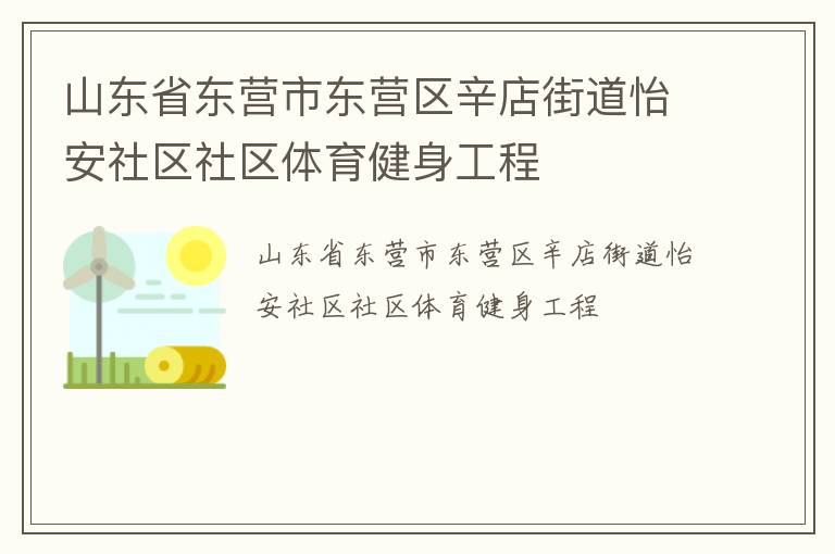 山东省东营市东营区辛店街道怡安社区社区体育健身工程