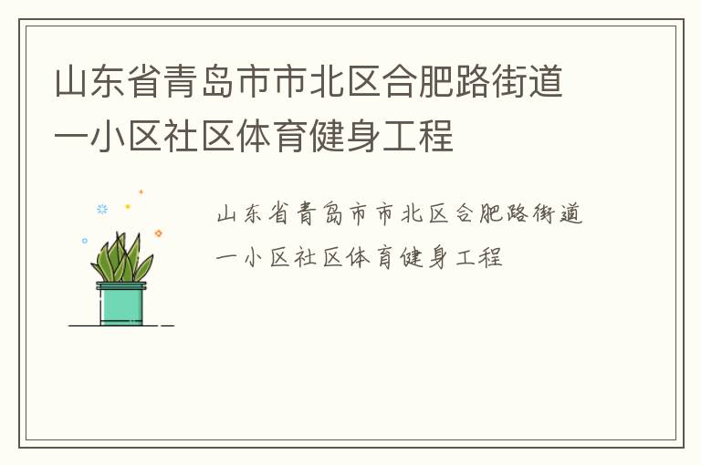 山东省青岛市市北区合肥路街道一小区社区体育健身工程