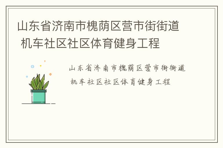山东省济南市槐荫区营市街街道 机车社区社区体育健身工程