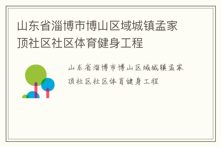 山东省淄博市博山区域城镇孟家顶社区社区体育健身工程