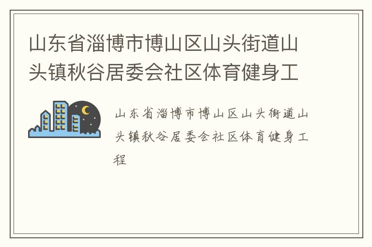 山东省淄博市博山区山头街道山头镇秋谷居委会社区体育健身工程