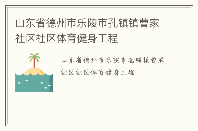 山东省德州市乐陵市孔镇镇曹家社区社区体育健身工程