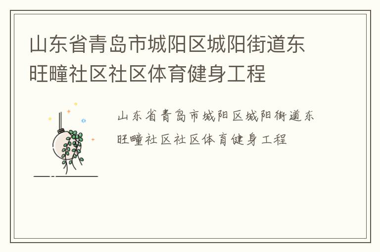 山东省青岛市城阳区城阳街道东旺疃社区社区体育健身工程