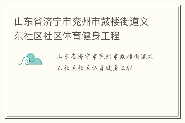 山东省济宁市兖州市鼓楼街道文东社区社区体育健身工程