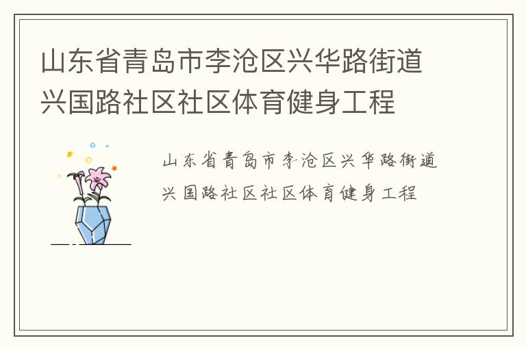 山东省青岛市李沧区兴华路街道兴国路社区社区体育健身工程