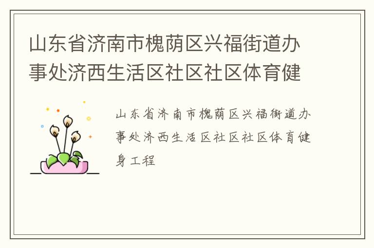 山东省济南市槐荫区兴福街道办事处济西生活区社区社区体育健身工程