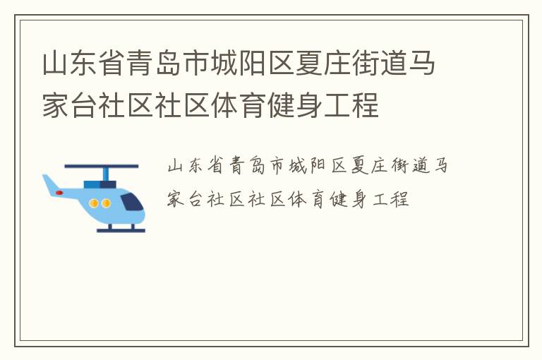 山东省青岛市城阳区夏庄街道马家台社区社区体育健身工程