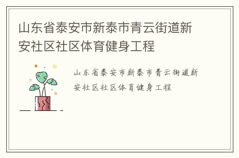 山东省泰安市新泰市青云街道新安社区社区体育健身工程