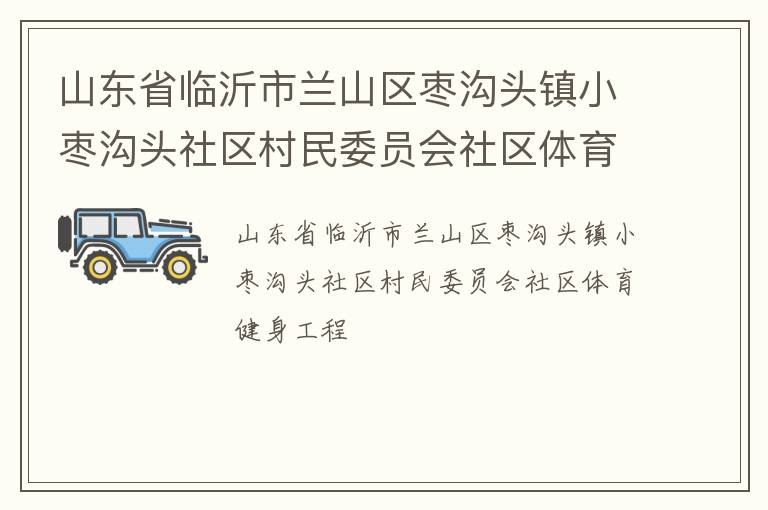 山东省临沂市兰山区枣沟头镇小枣沟头社区村民委员会社区体育健身工程