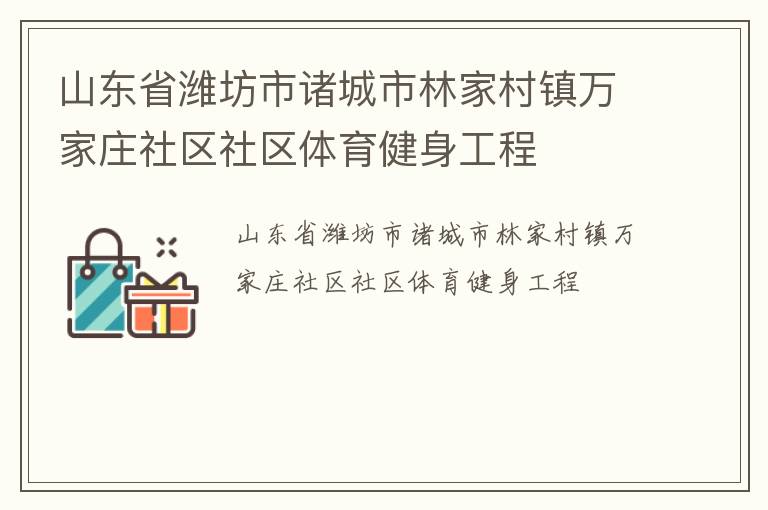 山东省潍坊市诸城市林家村镇万家庄社区社区体育健身工程