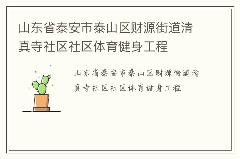 山东省泰安市泰山区财源街道清真寺社区社区体育健身工程
