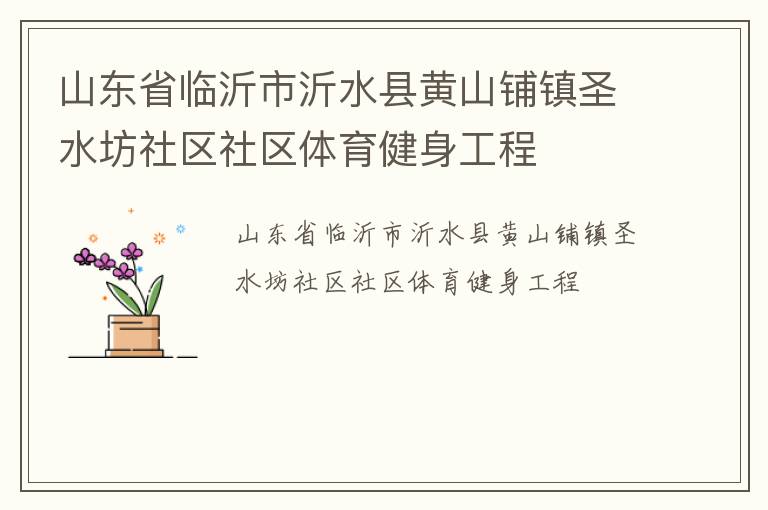 山东省临沂市沂水县黄山铺镇圣水坊社区社区体育健身工程