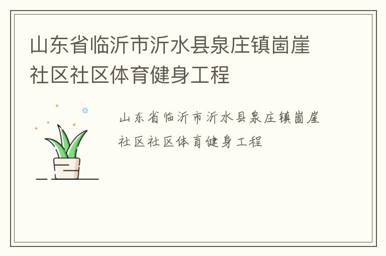 山东省临沂市沂水县泉庄镇崮崖社区社区体育健身工程