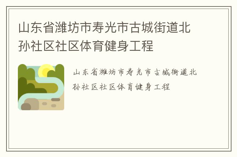 山东省潍坊市寿光市古城街道北孙社区社区体育健身工程
