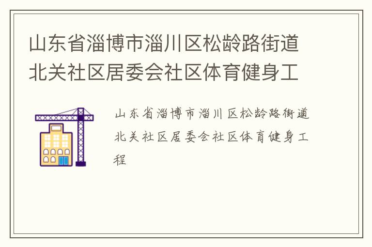 山东省淄博市淄川区松龄路街道北关社区居委会社区体育健身工程