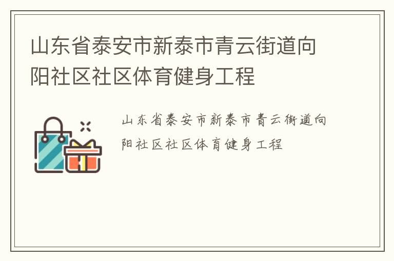 山东省泰安市新泰市青云街道向阳社区社区体育健身工程