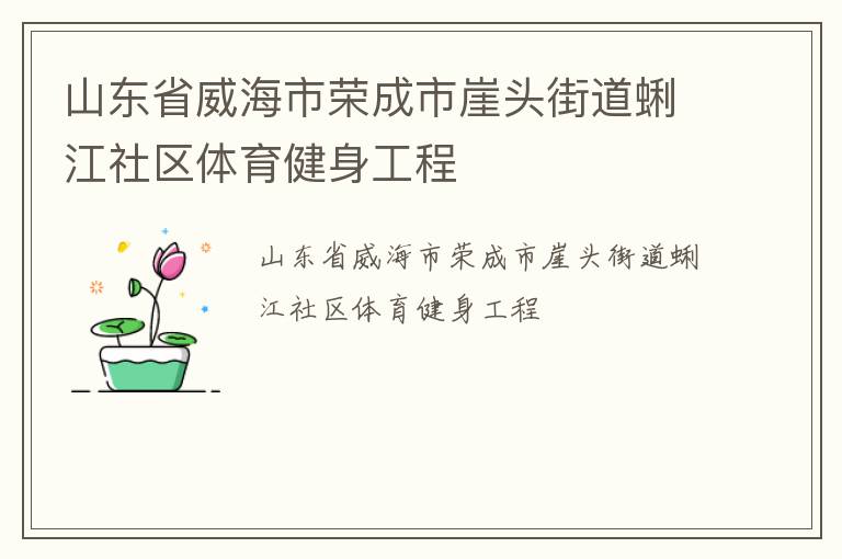 山东省威海市荣成市崖头街道蜊江社区体育健身工程