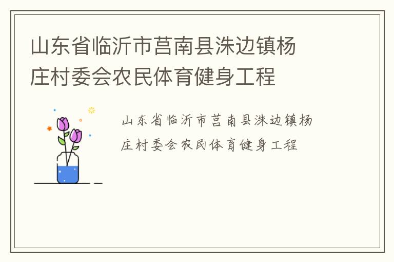 山东省临沂市莒南县洙边镇杨  庄村委会农民体育健身工程