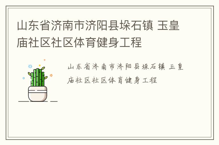 山东省济南市济阳县垛石镇 玉皇庙社区社区体育健身工程