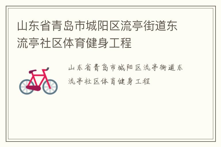 山东省青岛市城阳区流亭街道东流亭社区体育健身工程