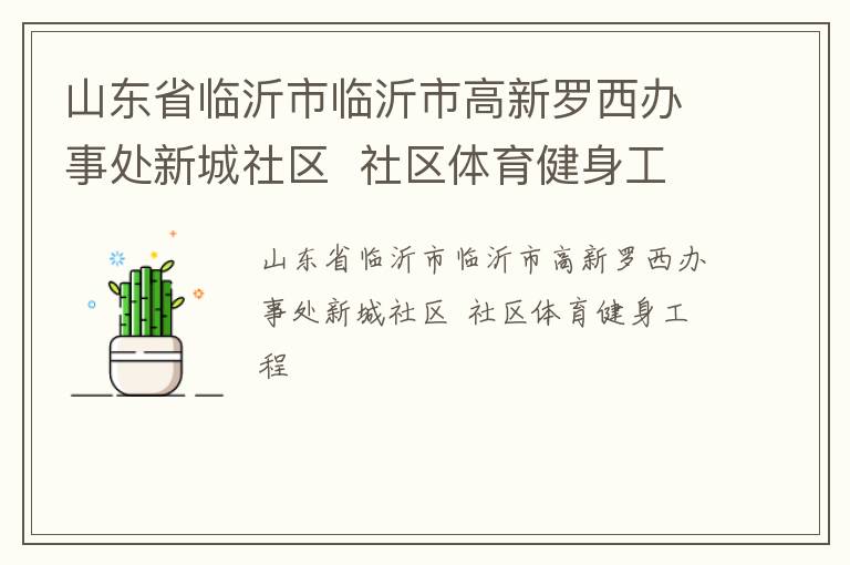 山东省临沂市临沂市高新罗西办事处新城社区  社区体育健身工程