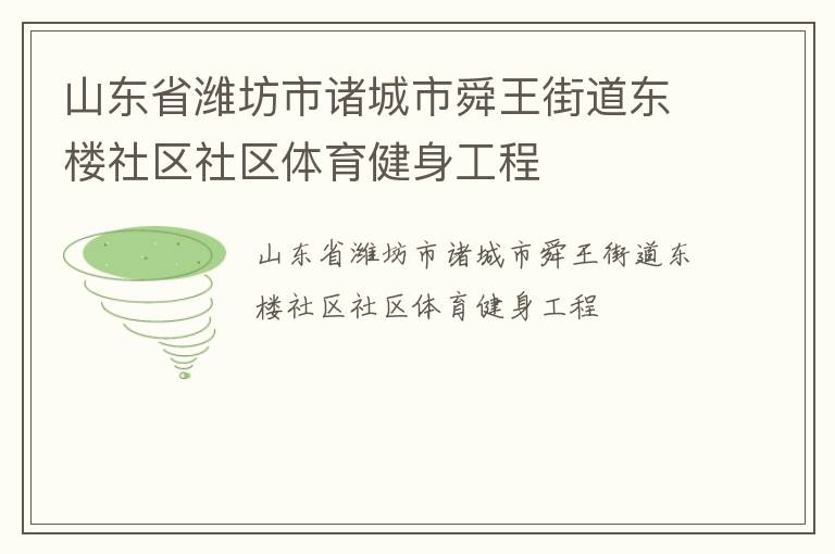 山东省潍坊市诸城市舜王街道东楼社区社区体育健身工程