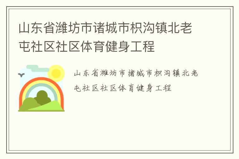 山东省潍坊市诸城市枳沟镇北老屯社区社区体育健身工程