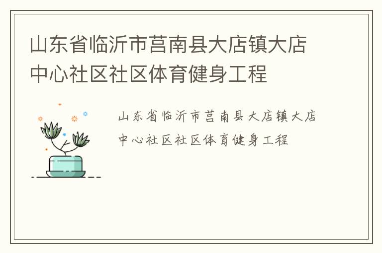 山东省临沂市莒南县大店镇大店中心社区社区体育健身工程