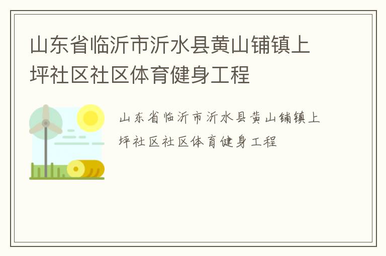 山东省临沂市沂水县黄山铺镇上坪社区社区体育健身工程
