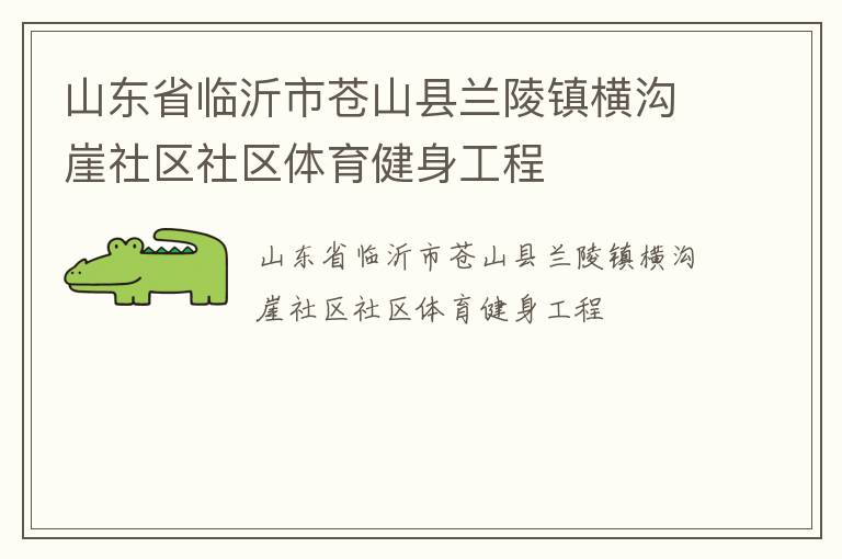 山东省临沂市苍山县兰陵镇横沟崖社区社区体育健身工程