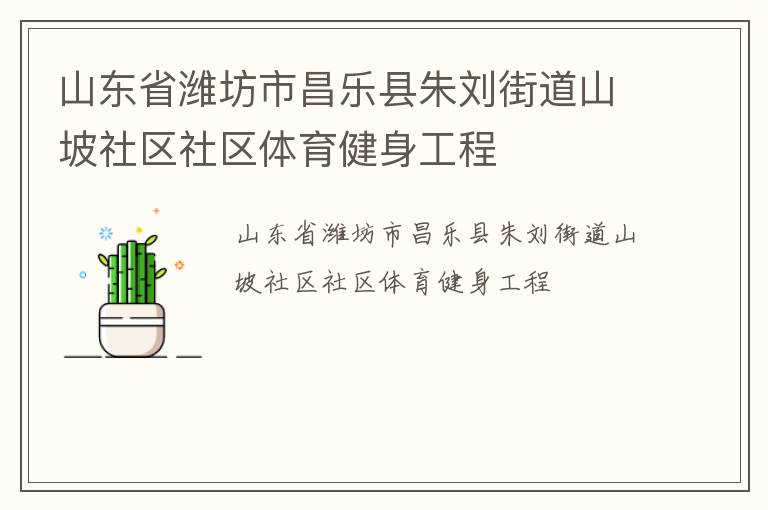 山东省潍坊市昌乐县朱刘街道山坡社区社区体育健身工程
