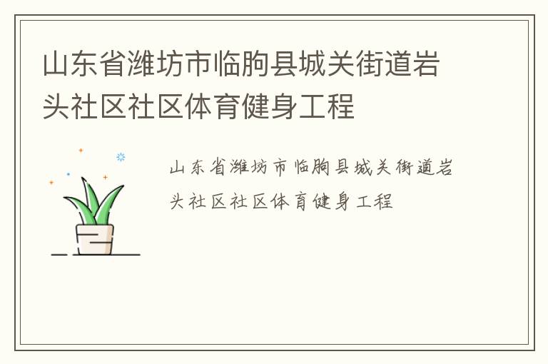 山东省潍坊市临朐县城关街道岩头社区社区体育健身工程