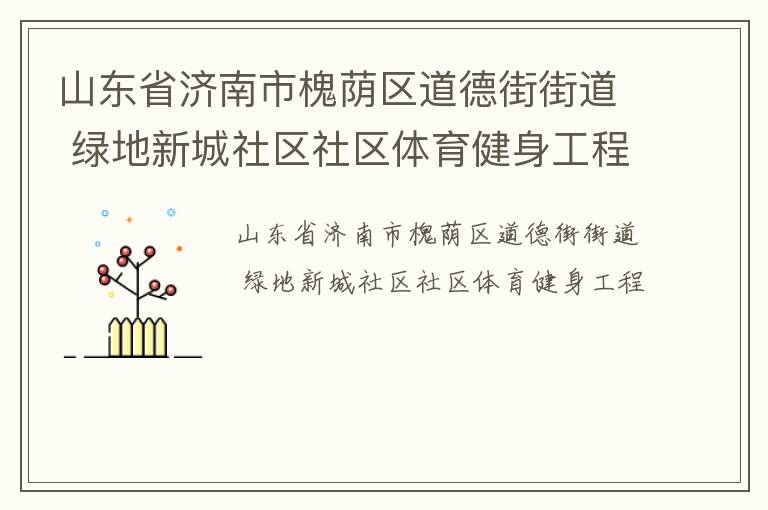 山东省济南市槐荫区道德街街道 绿地新城社区社区体育健身工程