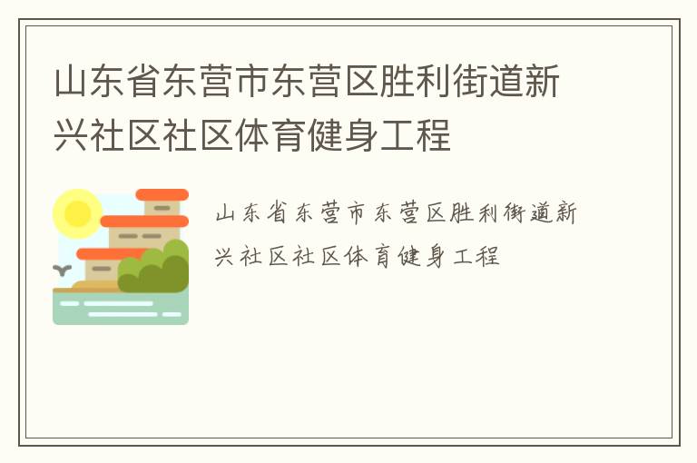 山东省东营市东营区胜利街道新兴社区社区体育健身工程