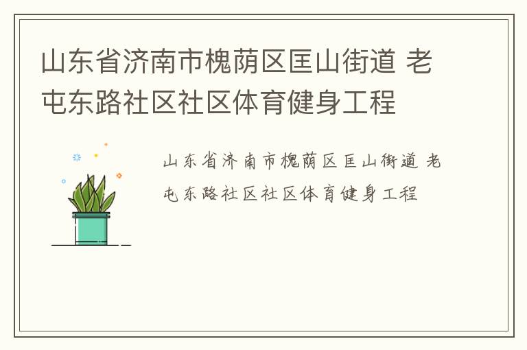 山东省济南市槐荫区匡山街道 老屯东路社区社区体育健身工程