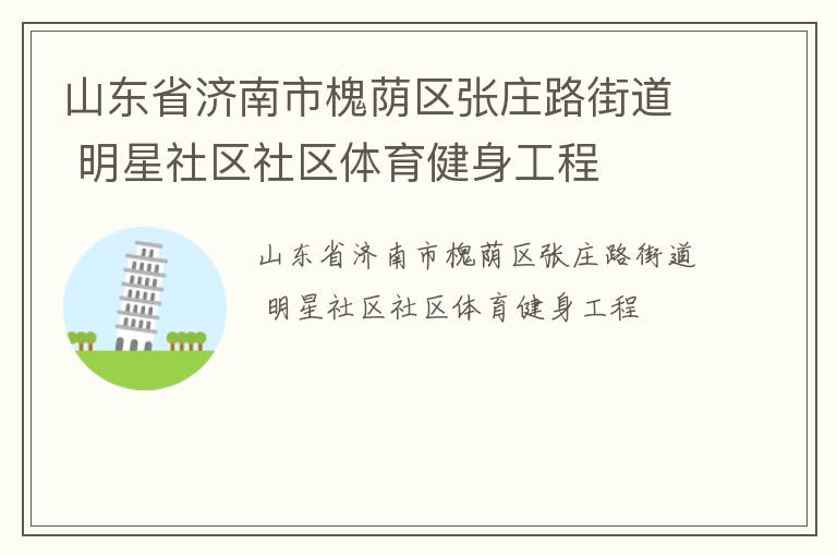 山东省济南市槐荫区张庄路街道 明星社区社区体育健身工程