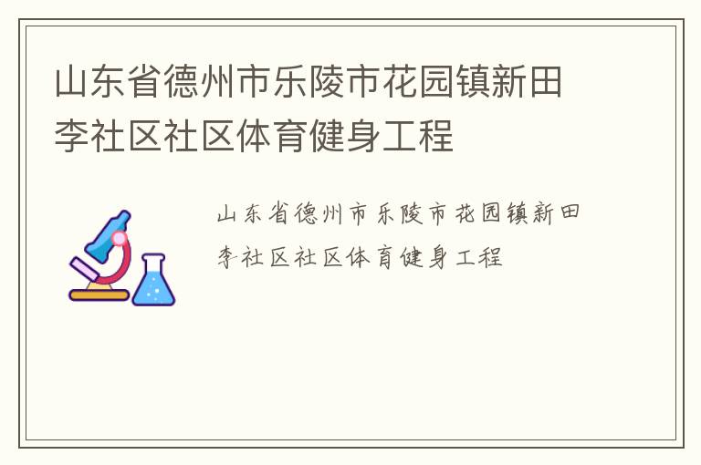 山东省德州市乐陵市花园镇新田李社区社区体育健身工程
