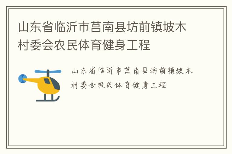 山东省临沂市莒南县坊前镇坡木村委会农民体育健身工程