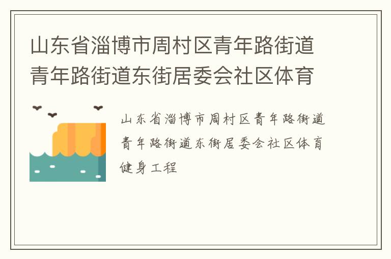 山东省淄博市周村区青年路街道青年路街道东街居委会社区体育健身工程