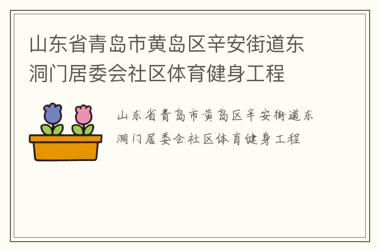 山东省青岛市黄岛区辛安街道东洞门居委会社区体育健身工程